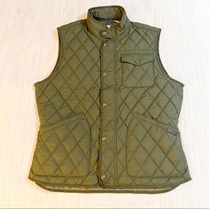 POLO RALPH LAUREN Company Olive Green Iconic Quilted Full Zip Vest